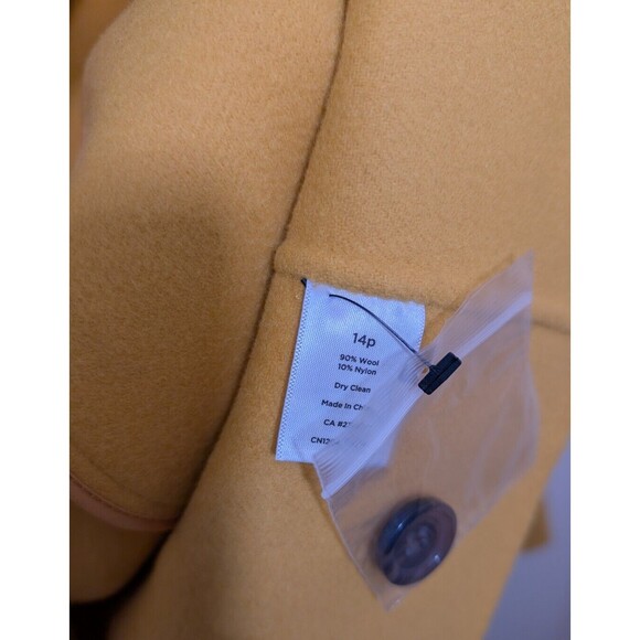 TALBOTS Double Face Wool Jacket Yellow Gold Classic Casual One Button Petite 14P - Picture 6 of 9